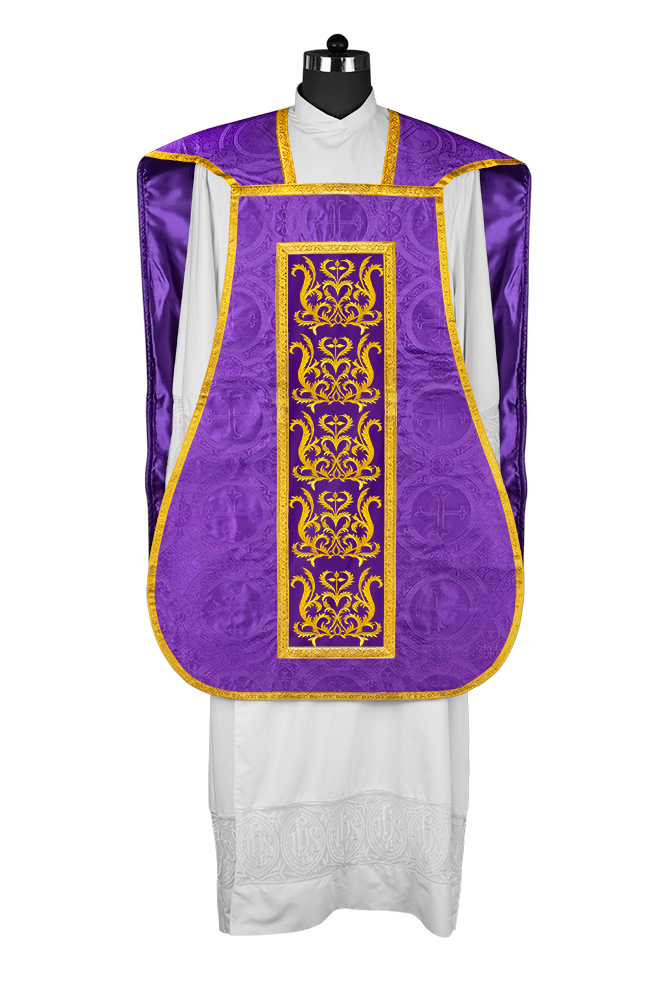 Fiddleback vestment with golden orphrey - Spiritus Collection
