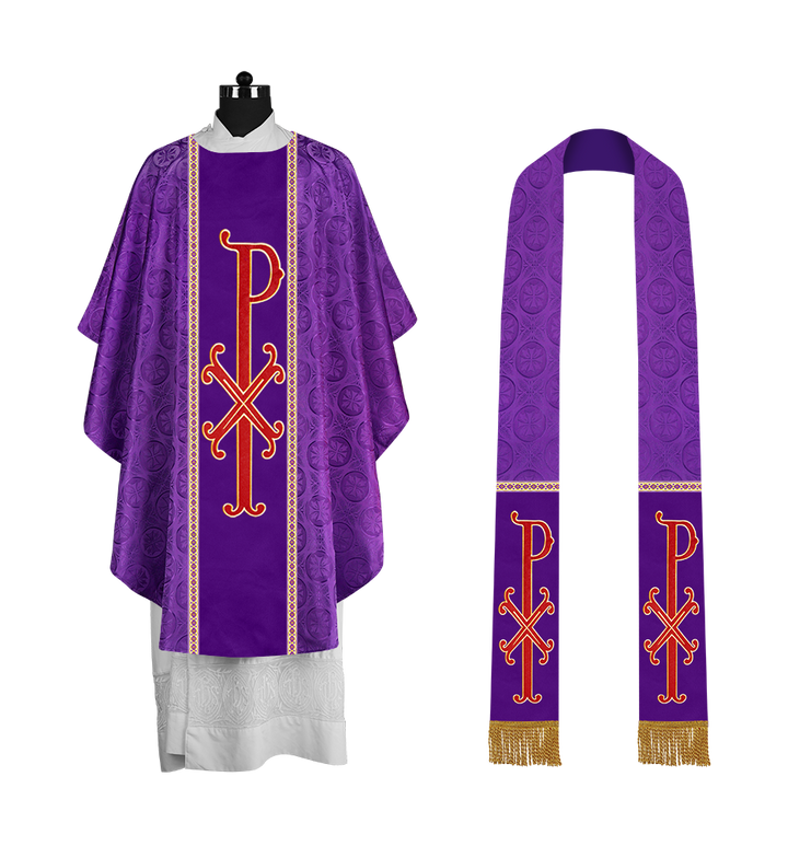 Gothic Chasuble with Ornate PAX Design