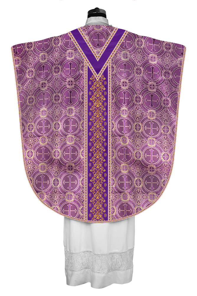 BORROMEAN CHASUBLE VESTMENT WITH BRAIDED ORPHREY AND TRIMS