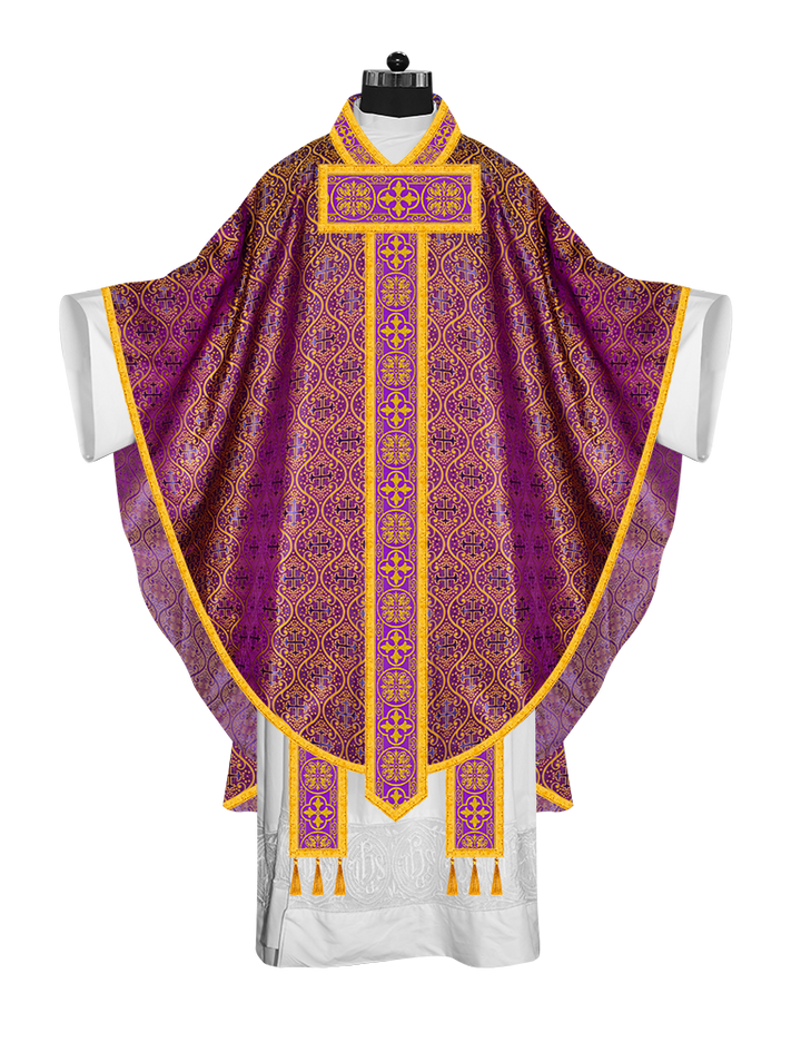 Gothic Chasuble Vestment with Woven Braided Trims