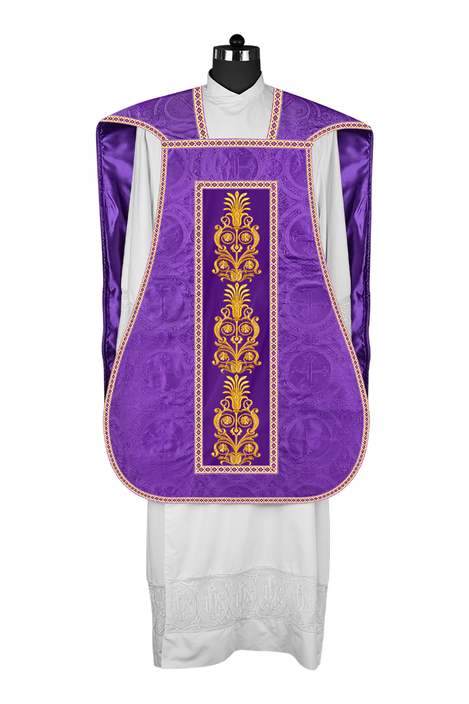Roman Chasuble Vestments Adorned with Trims