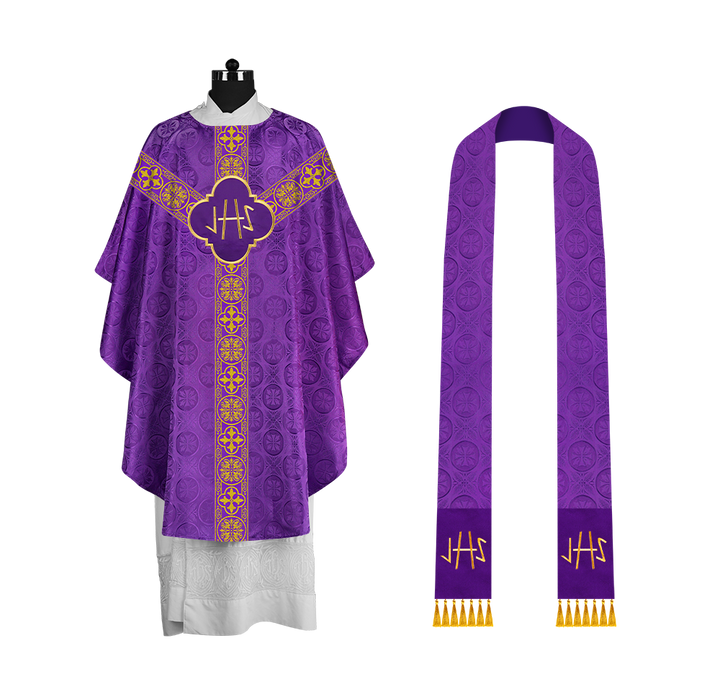 Gothic Chasuble Vestment with Exquisite Motif and Orphrey