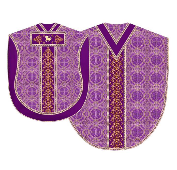 BORROMEAN CHASUBLE VESTMENT WITH BRAIDED ORPHREY AND TRIMS