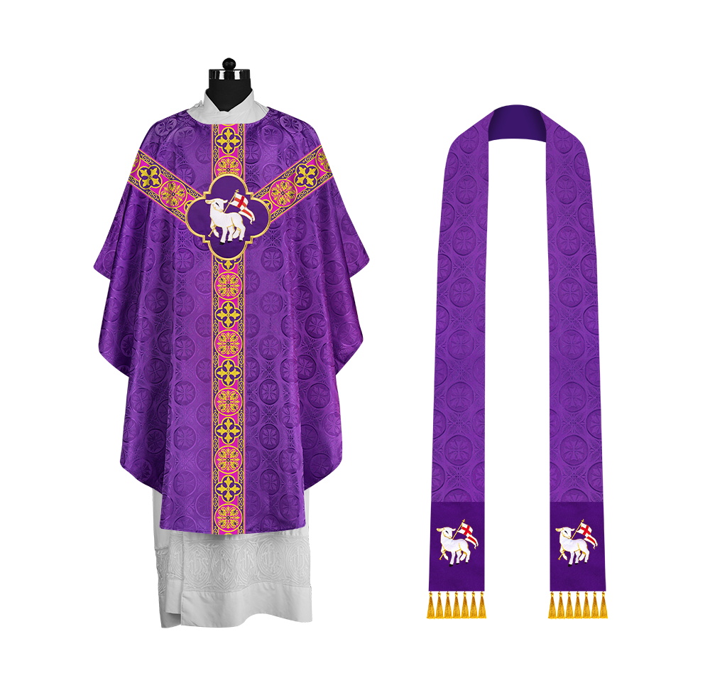 Gothic Chasuble with Y-type Designer Orphrey and Motif