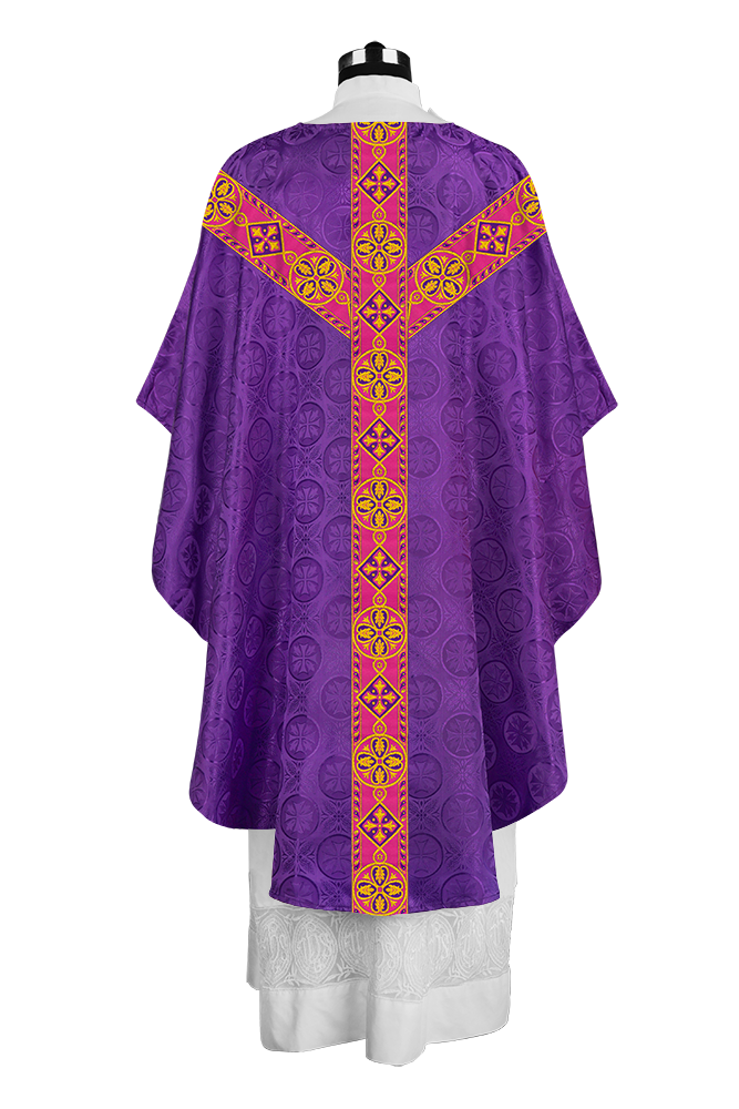 Elegant Gothic Chasuble with Ornate Braided Orphrey