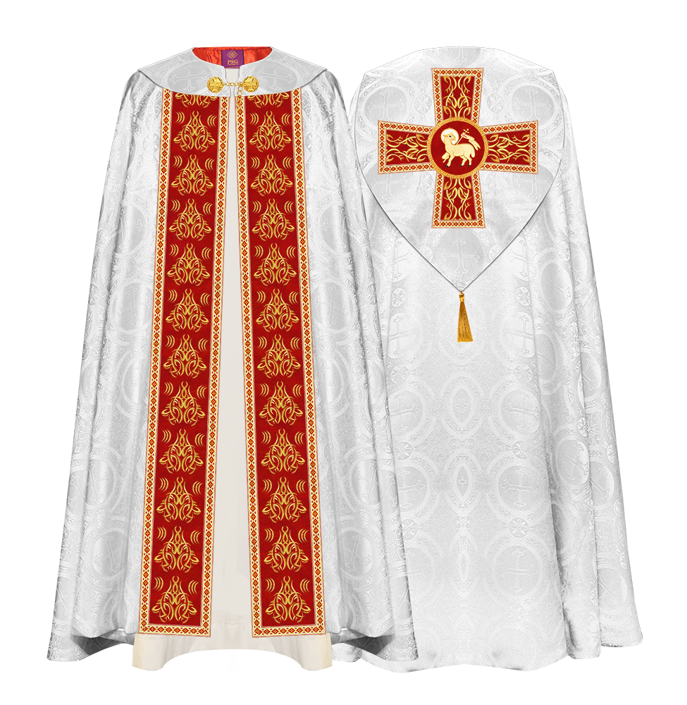 GOTHIC COPE VESTMENTS WITH LITURGICAL EMBROIDERY AND TRIMS