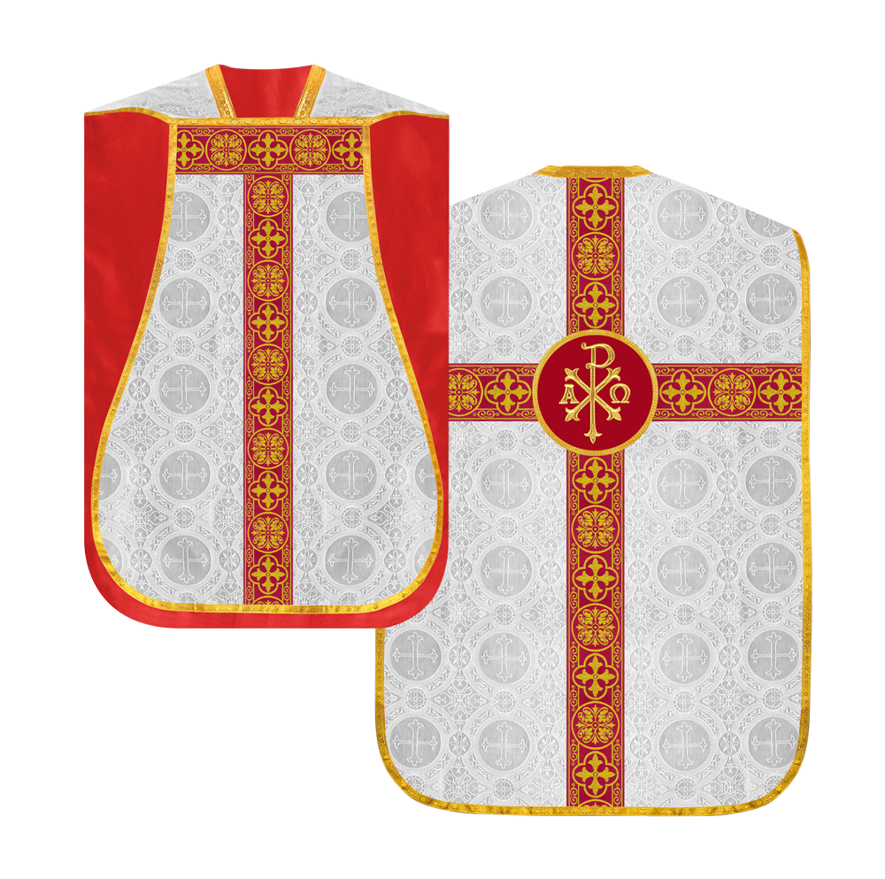 Fiddleback Vestment with Motif and Woven Braided Trims