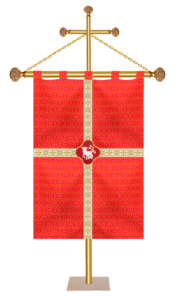 Traditional Church Banner with Embroidered Motif