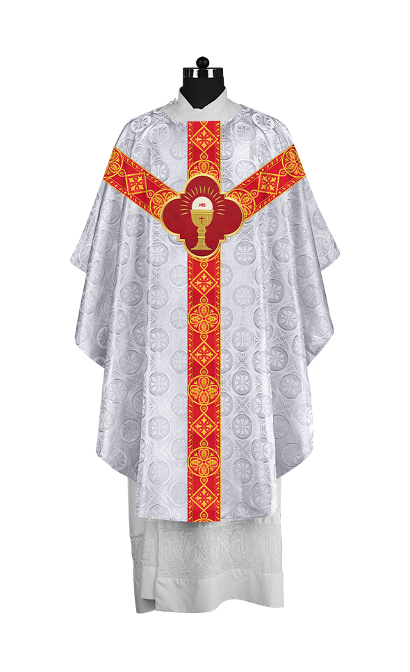Gothic Liturgical Chasuble with Woven Braids and Spiritual Motif