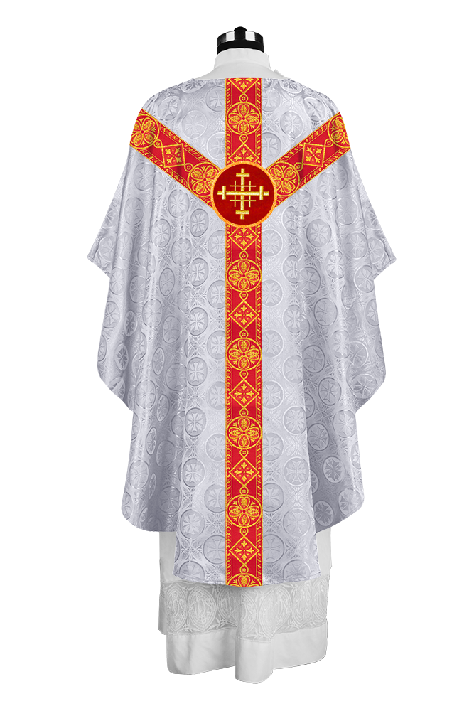 Liturgical Gothic Chasuble with Fine Lace Orphrey and Motif