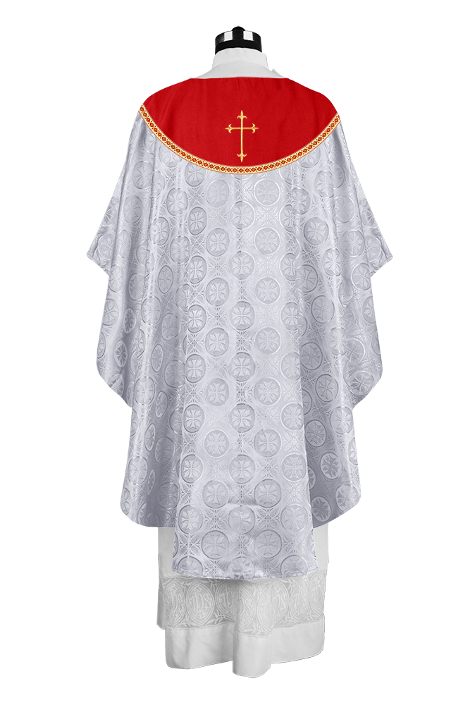 Gothic Chasuble Vestment with Elegant Cross Embroidery