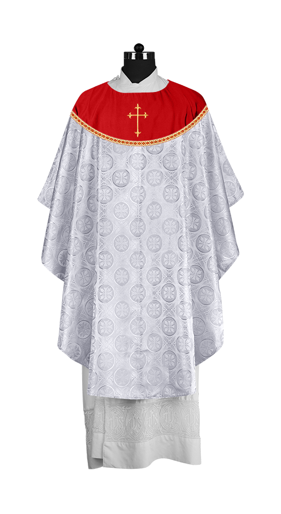 Gothic Chasuble Vestment with Elegant Cross Embroidery