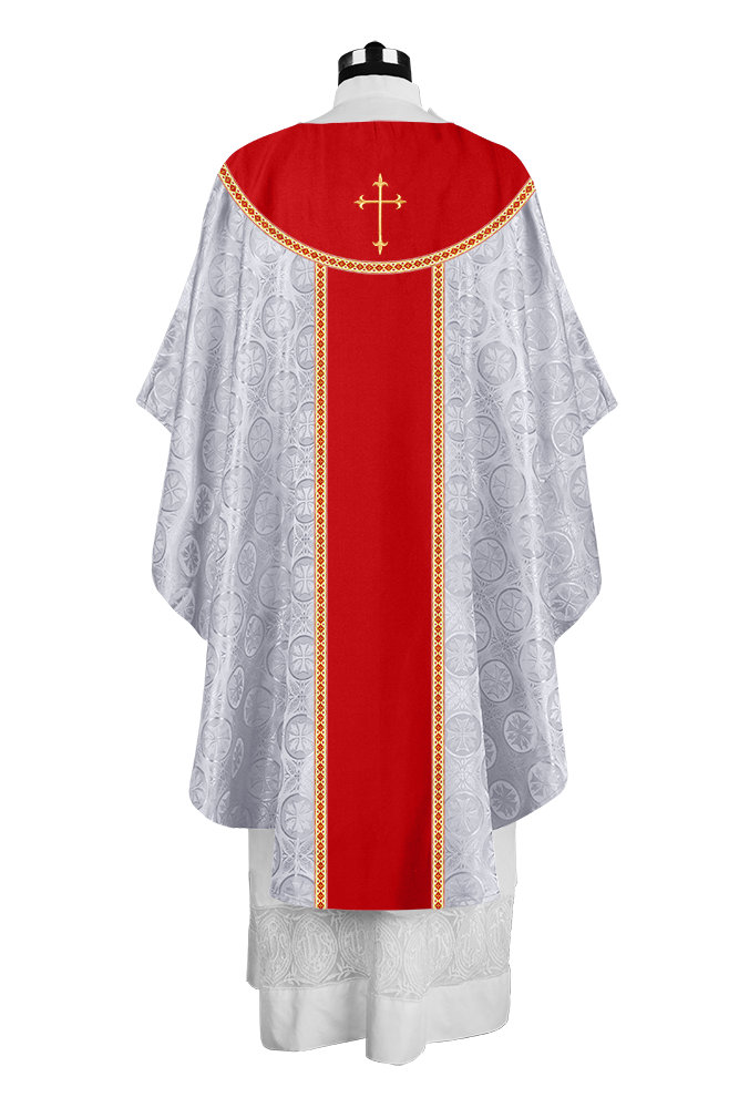 Ornate Gothic Chasuble with embroidered Cross Motif