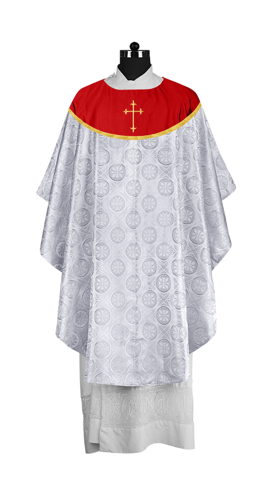 Gothic Chasuble Vestment with Elegant Cross Embroidery