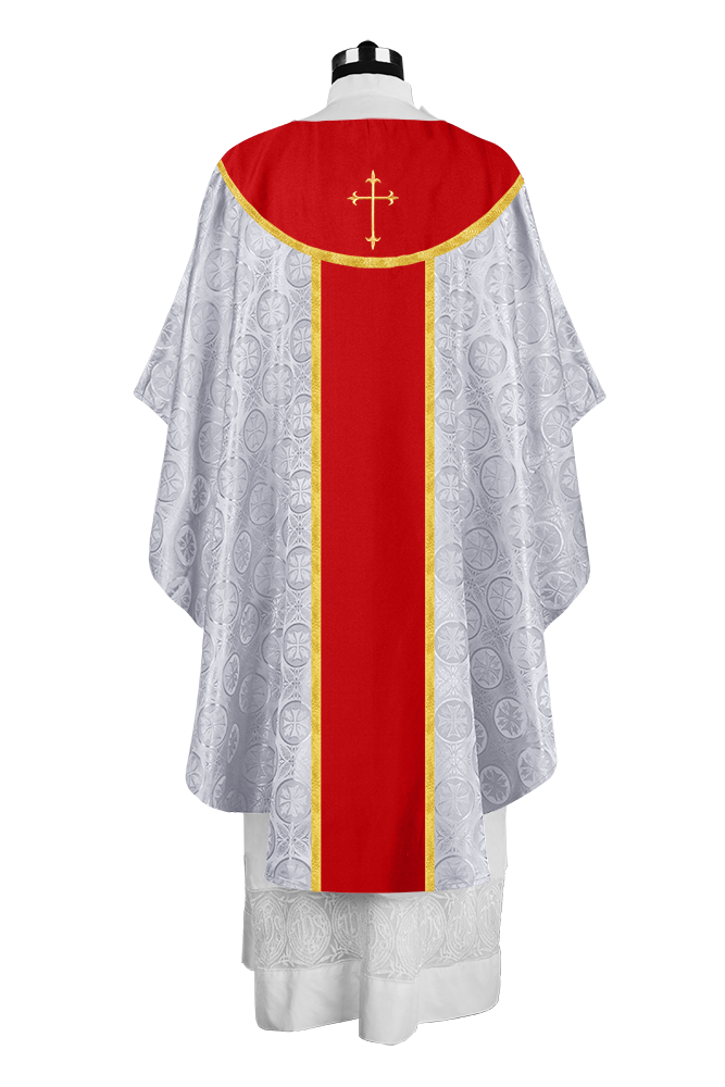 Ornate Gothic Chasuble with embroidered Cross Motif