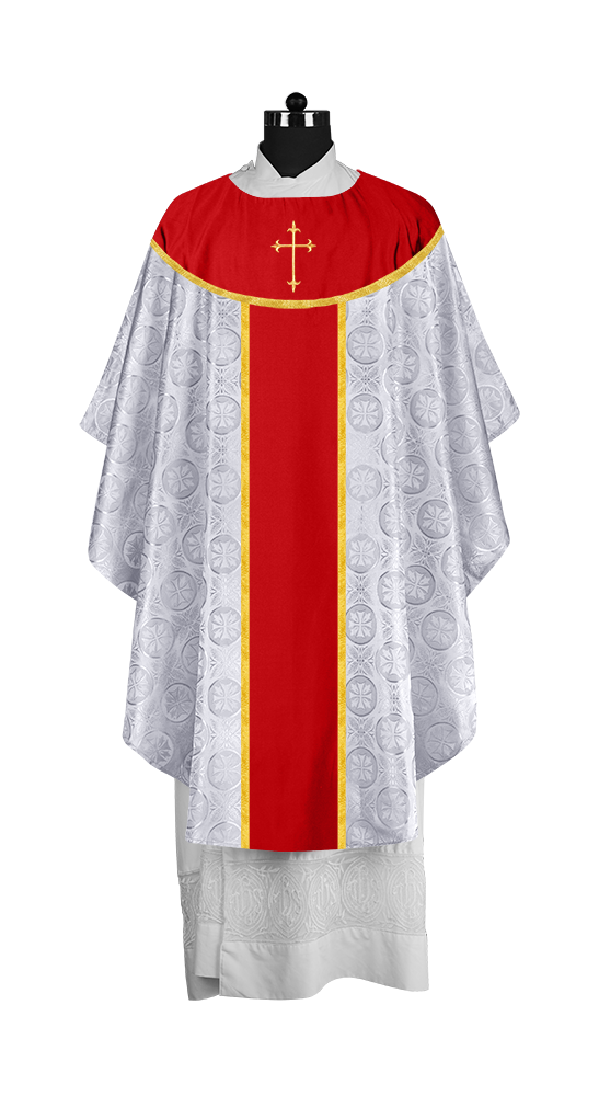Ornate Gothic Chasuble with embroidered Cross Motif