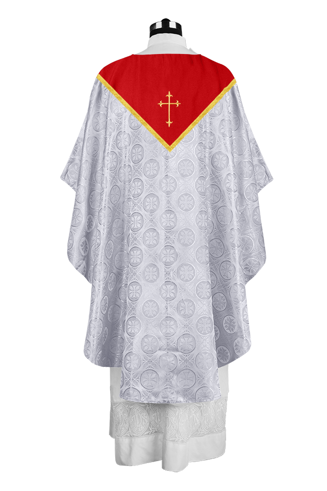 Gothic Chasuble Vestment with Elegant Cross Embroidery