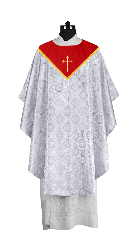 Gothic Chasuble Vestment with Elegant Cross Embroidery
