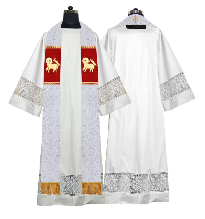 Liturgical Stole Adorned with Spiritual Motif and Trims