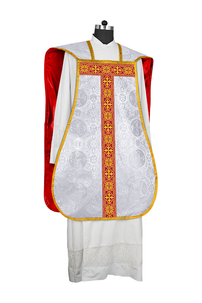 Roman Chasuble Fiddleback with Braided Trims