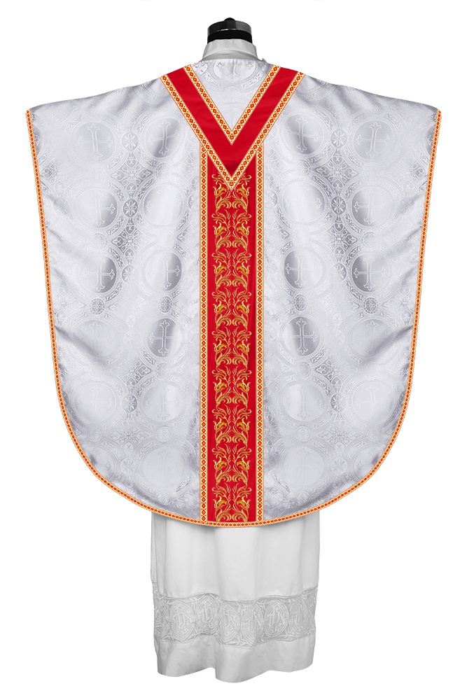 LITURGICAL BORROMEAN CHASUBLE WITH DETAILED EMBROIDERY AND TRIMS