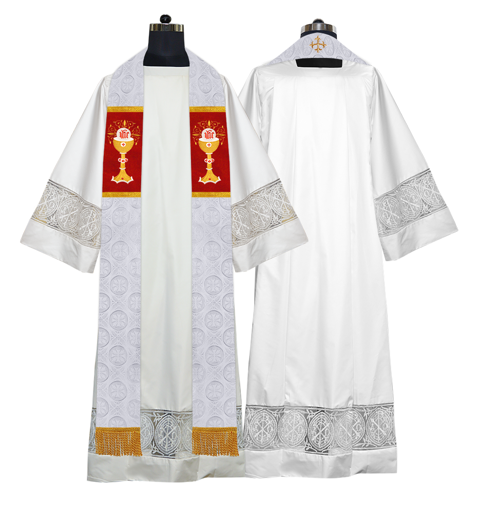 Minister Stole with Ornate Embroidered Motif