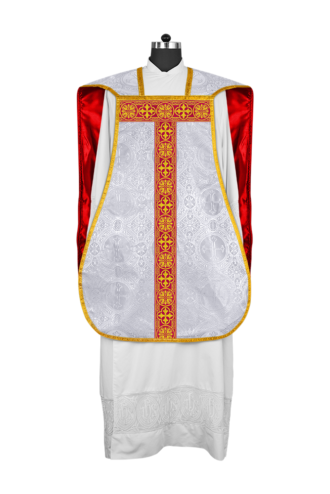 Roman Chasuble Fiddleback with Braided Trims