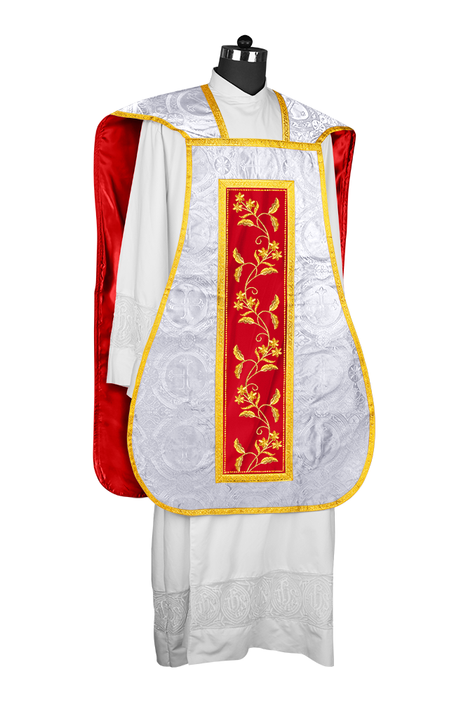 Elegant Roman chasuble vestment - Floral collection