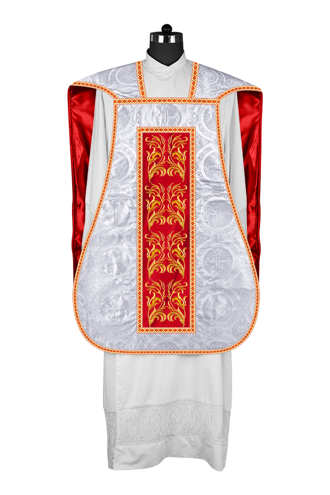 Roman Chasuble Vestment  with Woven Braids and Trims