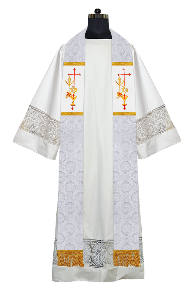 Minister Stole with Ornate Embroidered Motif