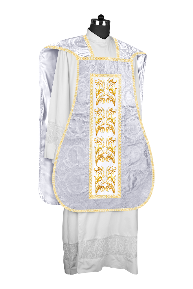 Roman Chasuble Vestment  with Woven Braids and Trims