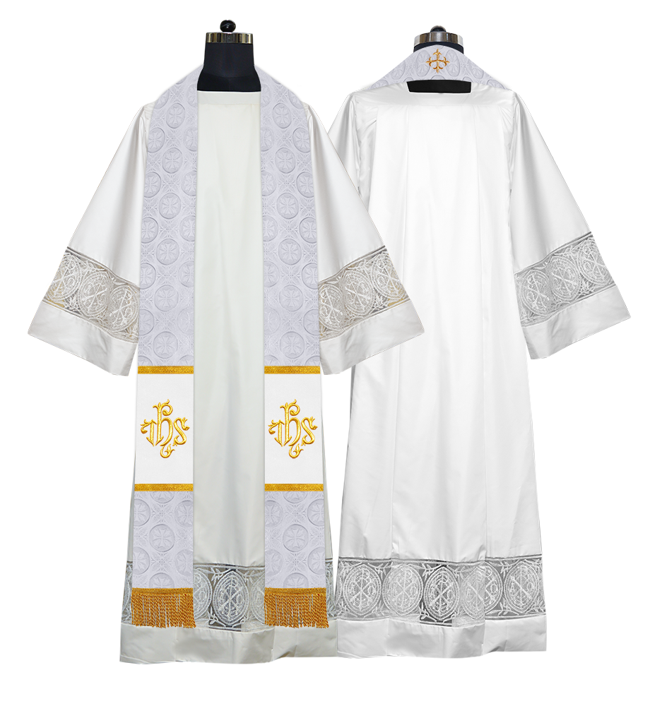 Handmade Pastor Stole with Embroidered Spiritual Motif
