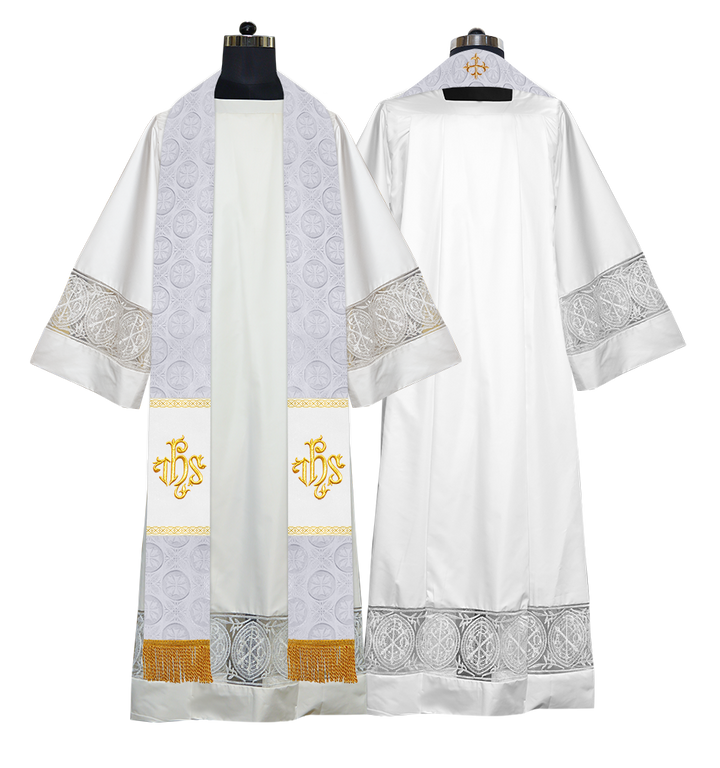 Liturgical Stole Adorned with Spiritual Motif and Trims
