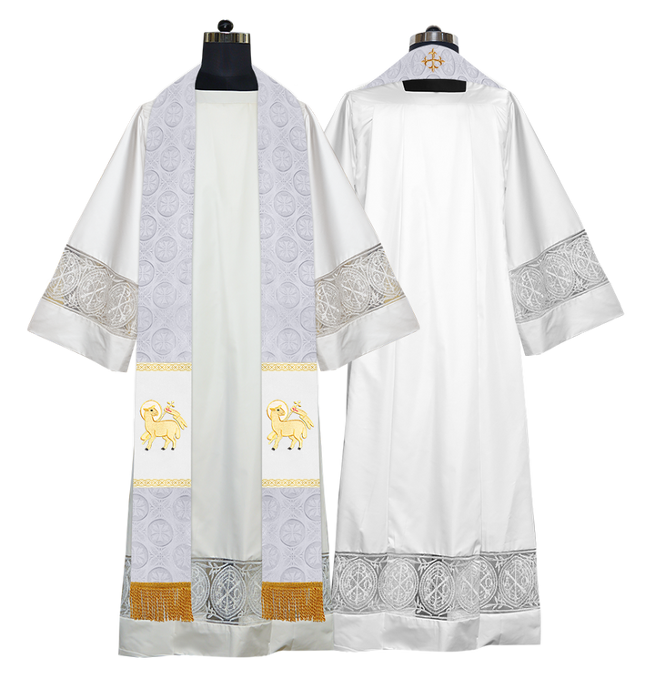 Liturgical Stole Adorned with Spiritual Motif and Trims