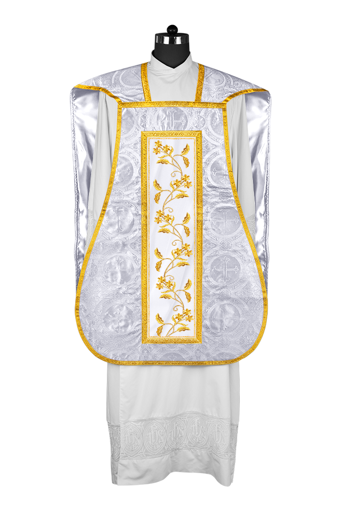 Elegant Roman chasuble vestment - Floral collection