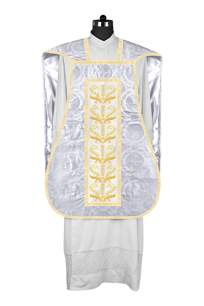 Roman Chasuble Vestment with Detailed Orphrey