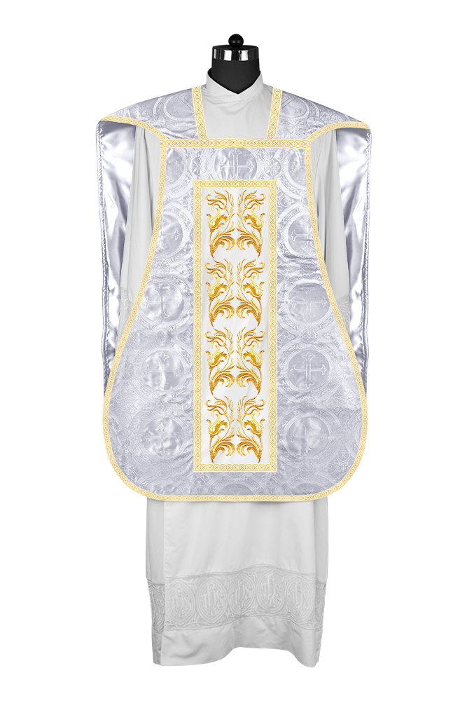 Roman Chasuble Vestment  with Woven Braids and Trims