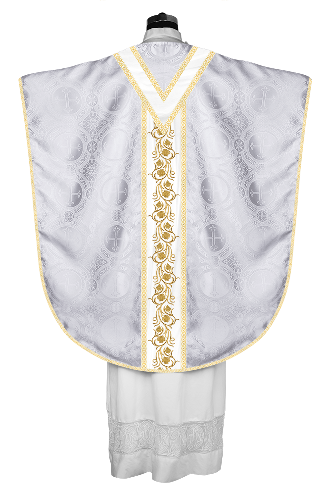 BORROMEAN CHASUBLE VESTMENT WITH GRAPES EMBROIDERY AND TRIMS