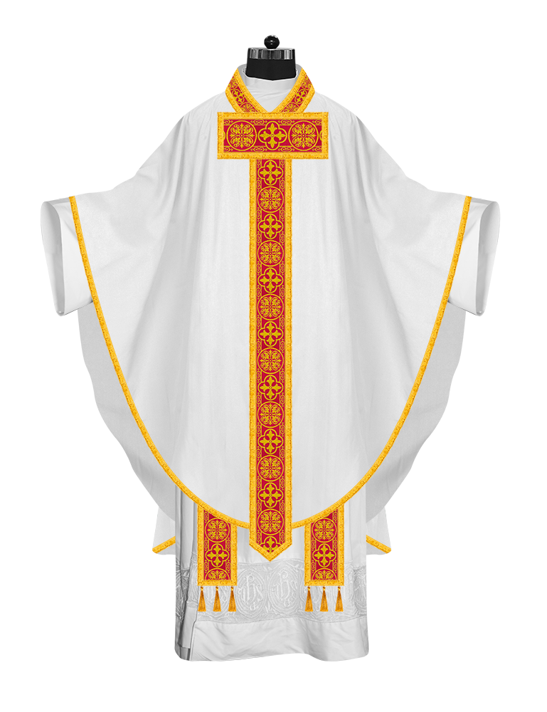 Gothic Chasuble Vestment with Woven Braided Trims