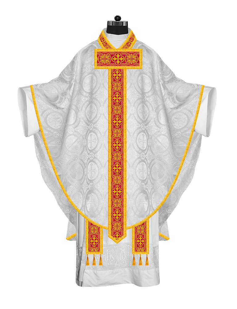 Gothic Chasuble Vestment with Woven Braided Trims