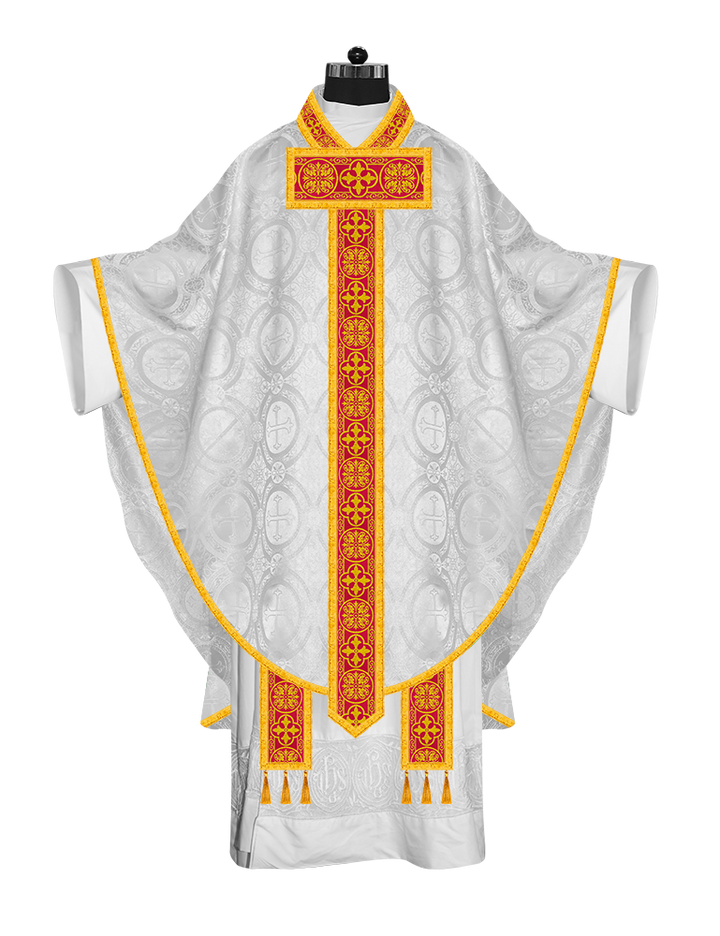 Gothic Chasuble Vestment with Woven Braided Trims