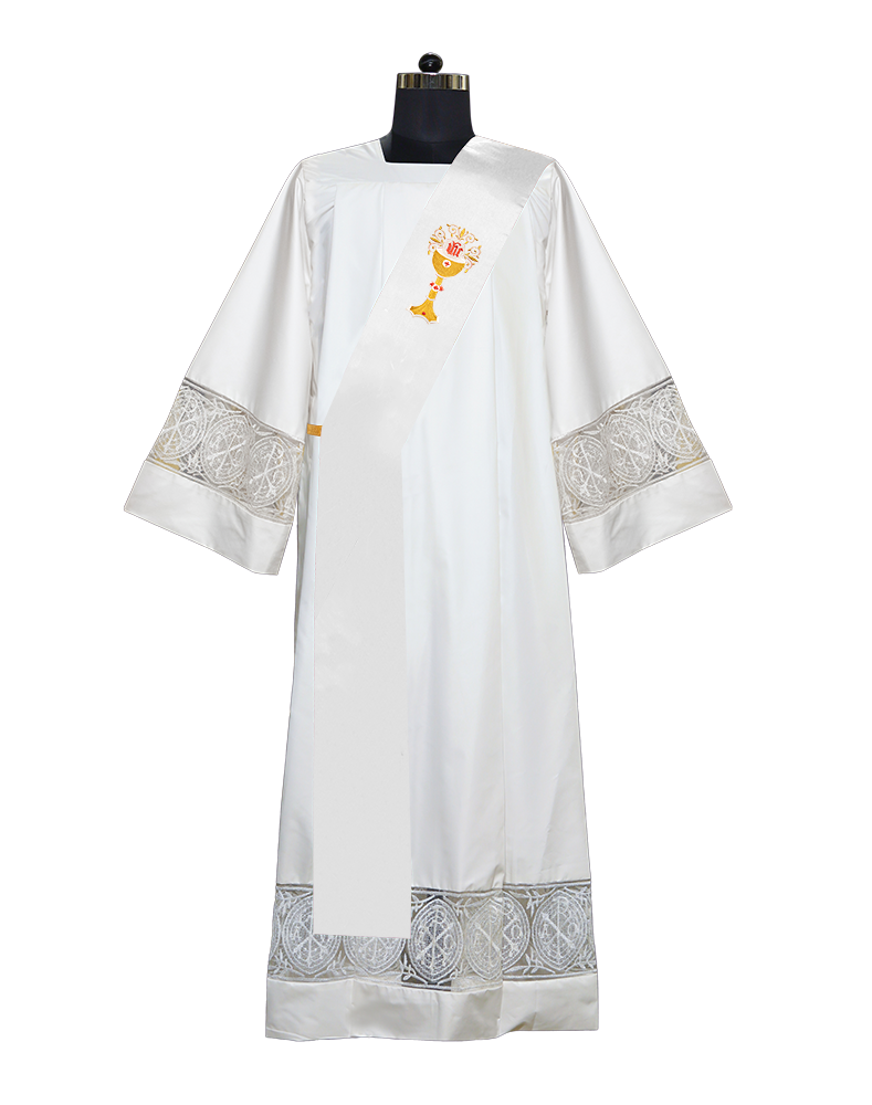 Chalice with IHS embroidered deacon stole