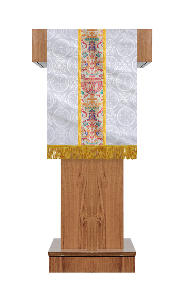 Handcrafted Pulpit/Lectern with Tapestry and Trims