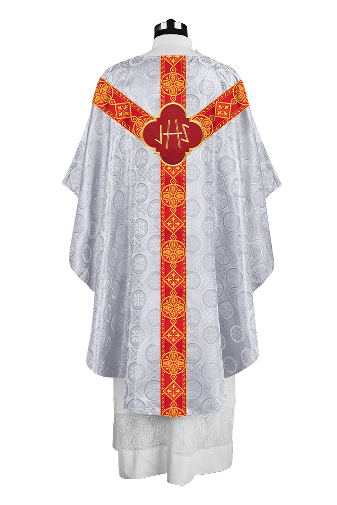 Gothic Liturgical Chasuble with Woven Braids and Spiritual Motif