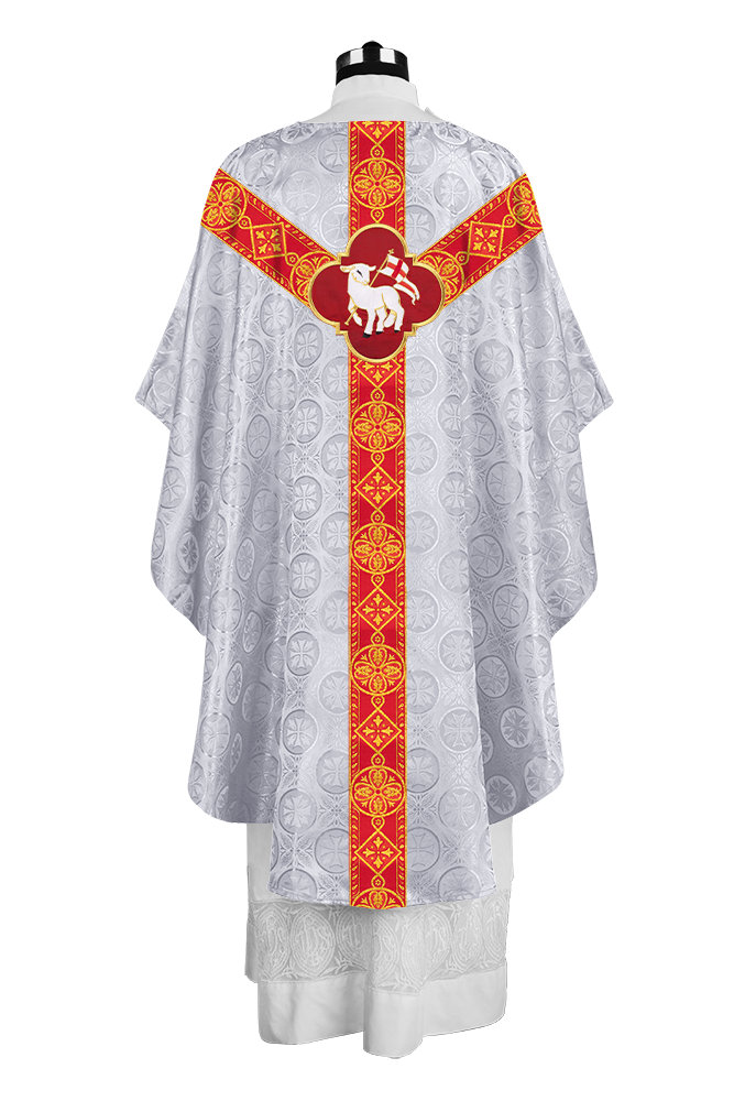 Gothic Liturgical Chasuble with Woven Braids and Spiritual Motif