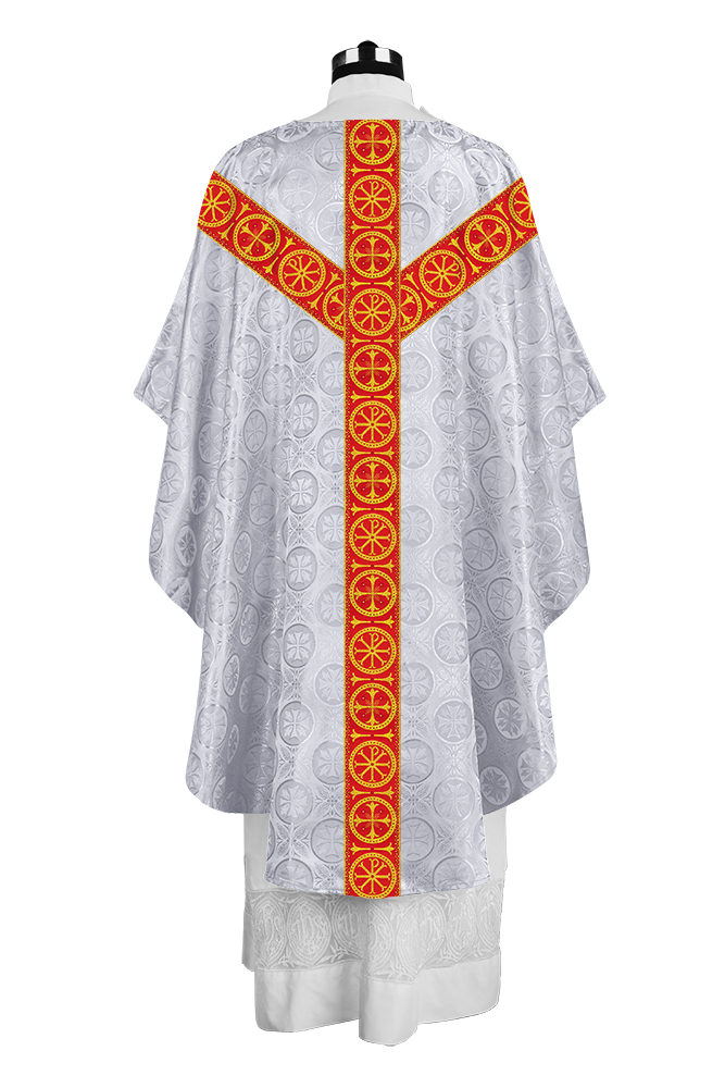 Gothic-Style Chasuble in Premium Fabric with Spiritual Motif