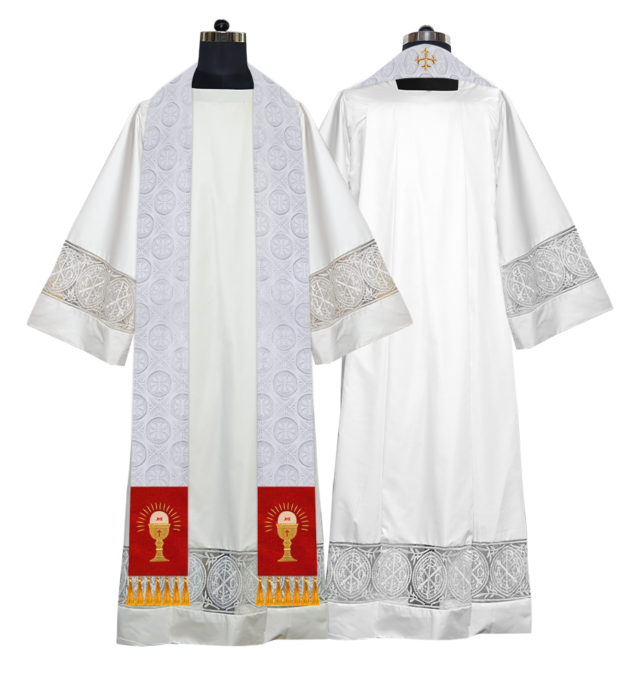 Ordination Stole with Embroidered Spiritual Motif