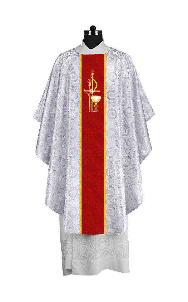 Gothic Chasuble with Elegant Embroidered Liturgical Motif