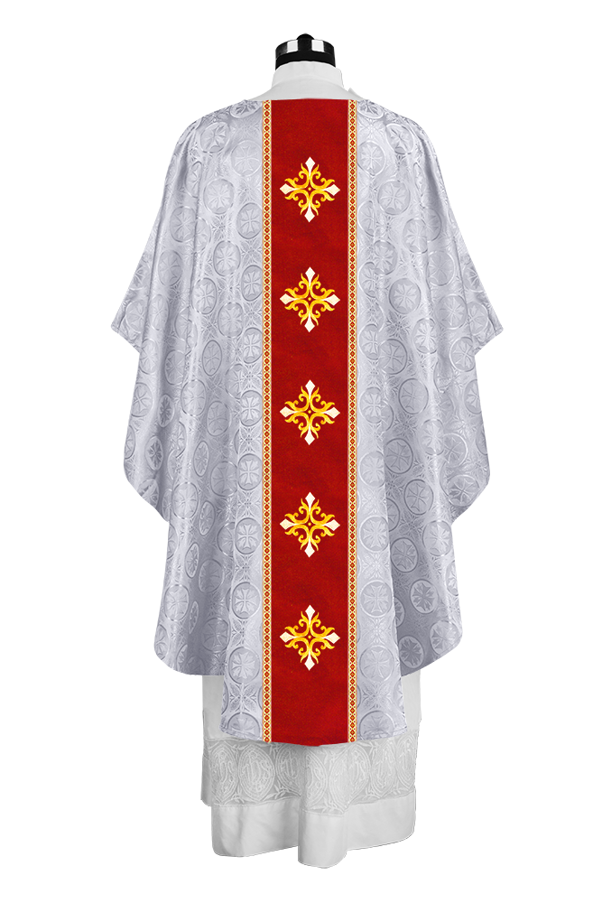 Liturgical Gothic Chasuble with Embroidered Cross Motif