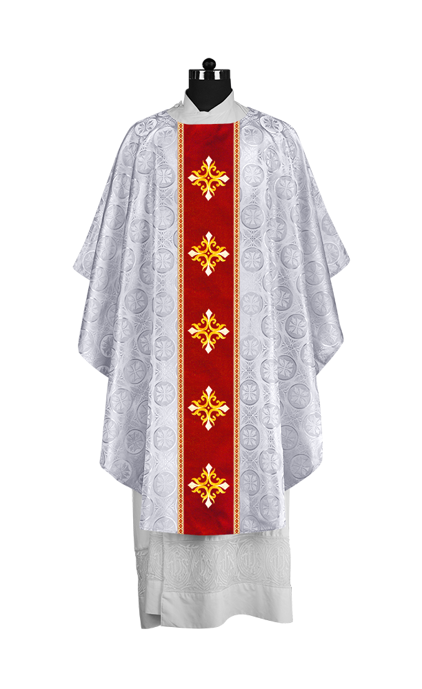 Liturgical Gothic Chasuble with Embroidered Cross Motif